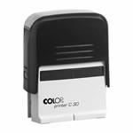 Carimbo automático Colop Printer C30 em preto e cinzento, ideal para uso frequente.
