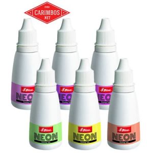 Frascos de tinta neon Shiny para carimbos em várias cores fluorescentes