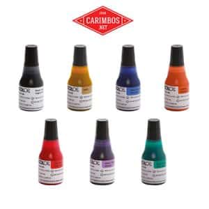 Frascos de tinta COLOP para carimbos pré-tintados em várias cores